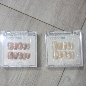 MOCYNE Press-On Nail Set with Pink Pearl Finish (Two Packs)